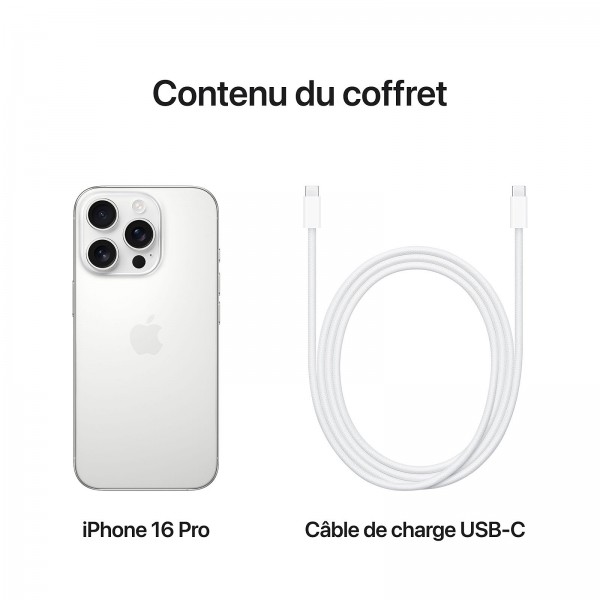 iPhone 16 Pro 256go Titane Blanc