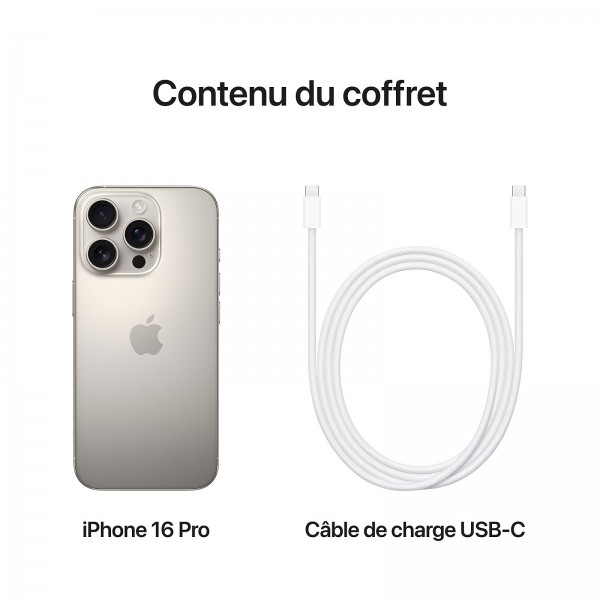 iPhone 16 Pro 128go Titane Naturel