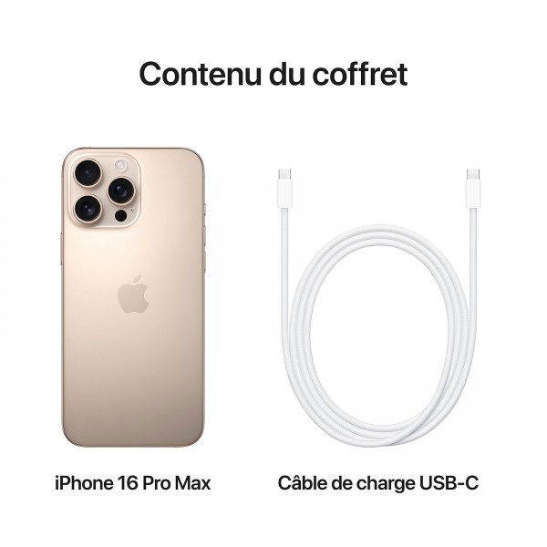 iPhone 16 Pro Max 256go Titane Sable