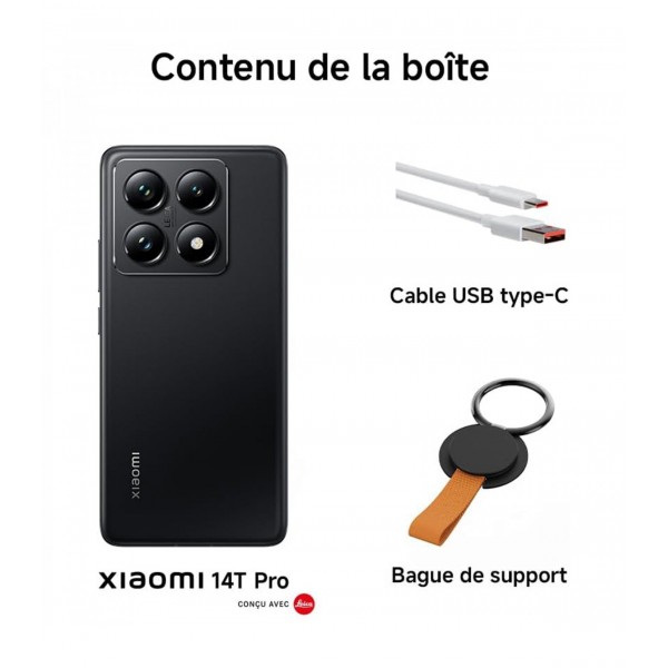 Xiaomi 14T Pro Conçu avec Leica Gris Titane 12/512go