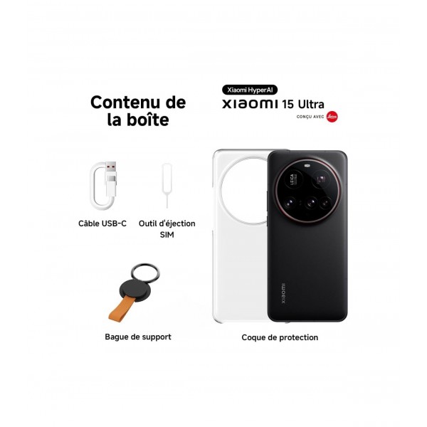 Xiaomi 15 Ultra 16/512go noir Conçu avec Leica