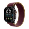 Apple Watch Ultra 4 Titane noir Boucle Trail Bordeaux